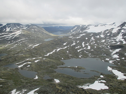 Fra Stehø mot Gravdalstjørna og Langvatnet