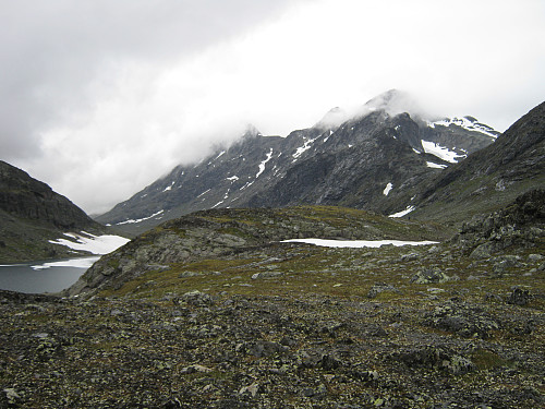 Oppe i Svartdalen med Knutsholstindane midt imot