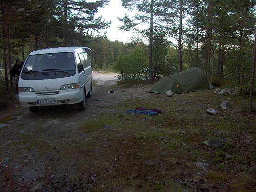Kveld i campen under Hægefjell