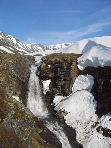 Ved den vakre Hellstugufossen