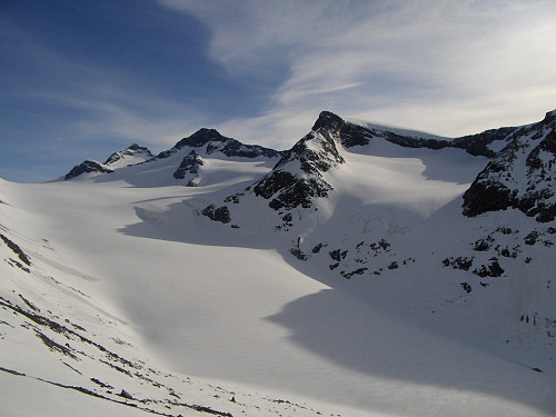 Hellstugubreen med -tindane