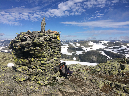 4: Vassdalseggen fra telt ved Kisteelva 2016 (bilde fra 2. gangs bestigning)