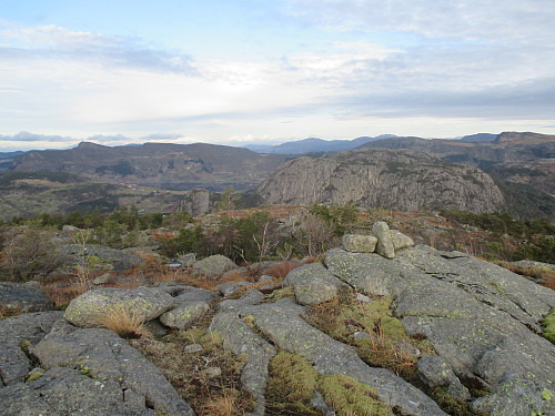 På toppen av Krossnesheia med utsikt til Steinsvikfjellet på andre sida av Årdalsfjorden