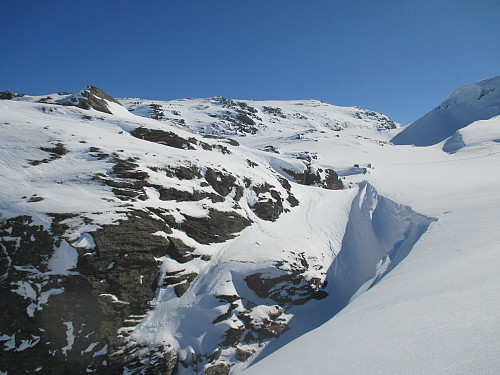Veldige snømengder har blåst ned i juvet nord for Dyrskar