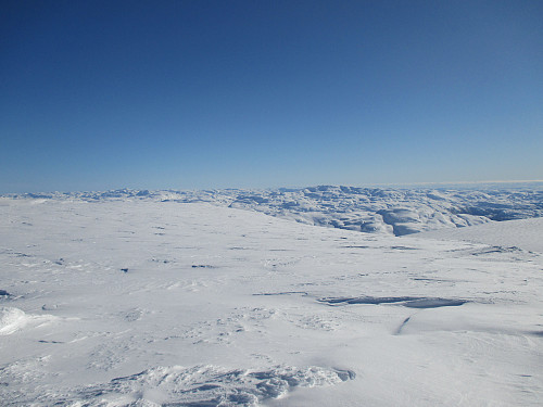 Mot sørøst, med Skaulen og Snønuten gjenkjennelige