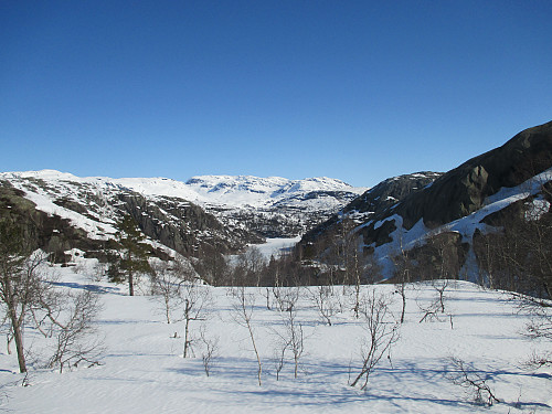 Mot Dalvatnet med Reinaskardnuten og Tindane i bakgrunnen