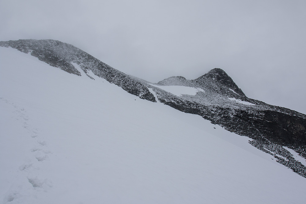 Tilbakeblikk over breen mot Stetinden