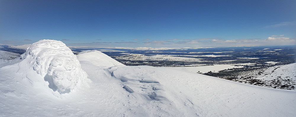 Utsikt fra toppen nordover mot Femunden
