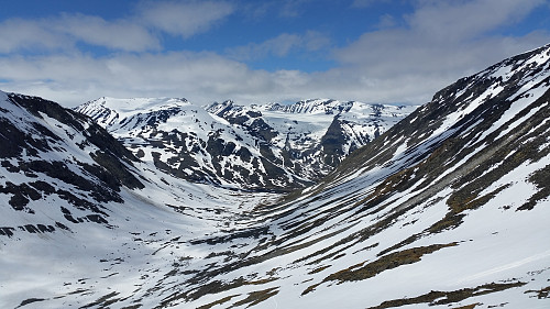 Tilbakeblikk mot Heilstugudalen.