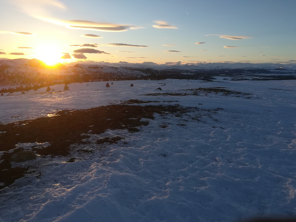 Solnedgang på Kjølafjellet.