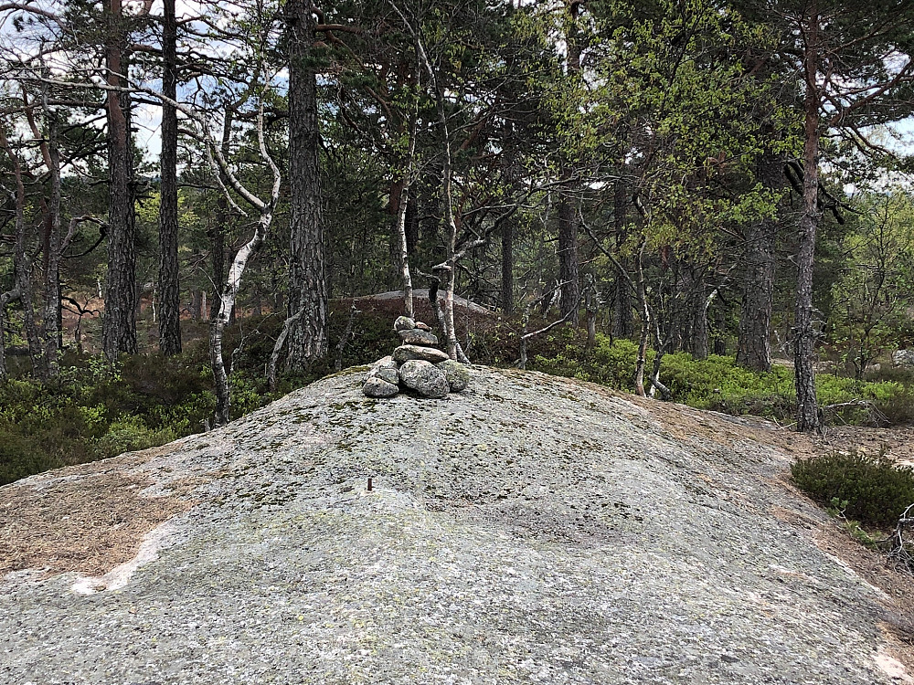 Varden på høyden med bolten ligger litt lavere enn topphøyden. Geodetene i Kartverket satte ikke alltid bolten på det absolutte toppunktet på en høyde. Bolten ble satt der hvor geodeten fikk best siktelinje til omkringliggende trig.punkter da landet ble triangulert. Måleinstrumentet ble satt rett over bolten, som var referansepunktet. Spesielt på skogstopper måtte geodeten velge et annet sted å plassere bolten enn på det høyeste punktet på åsen