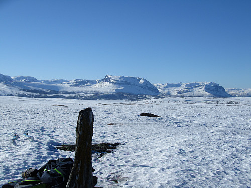 Utsikt vestover mot kjente fjell i Vang; Grindafjell senter