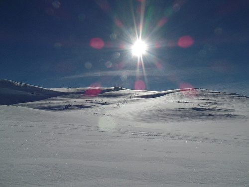 Slettningsegge. Rett opp skispor i NØ-flanke(utrolig "flatt" bilde; forresten..)