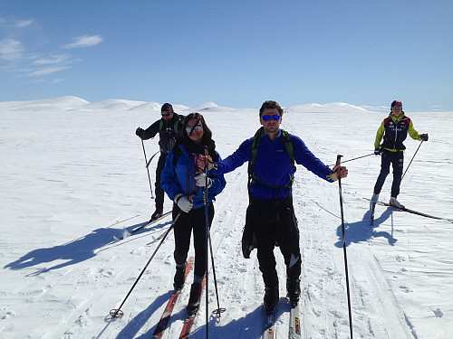 På Valdresflye. 2 unge vestlendinger som satser på solid og tungt utstyr..