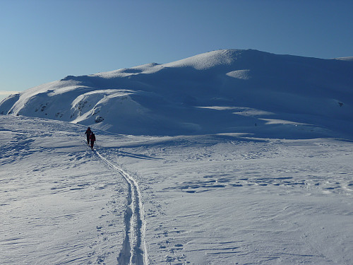 Før nedkjøring i "Middagsdalen", drøy 350m stigning venter