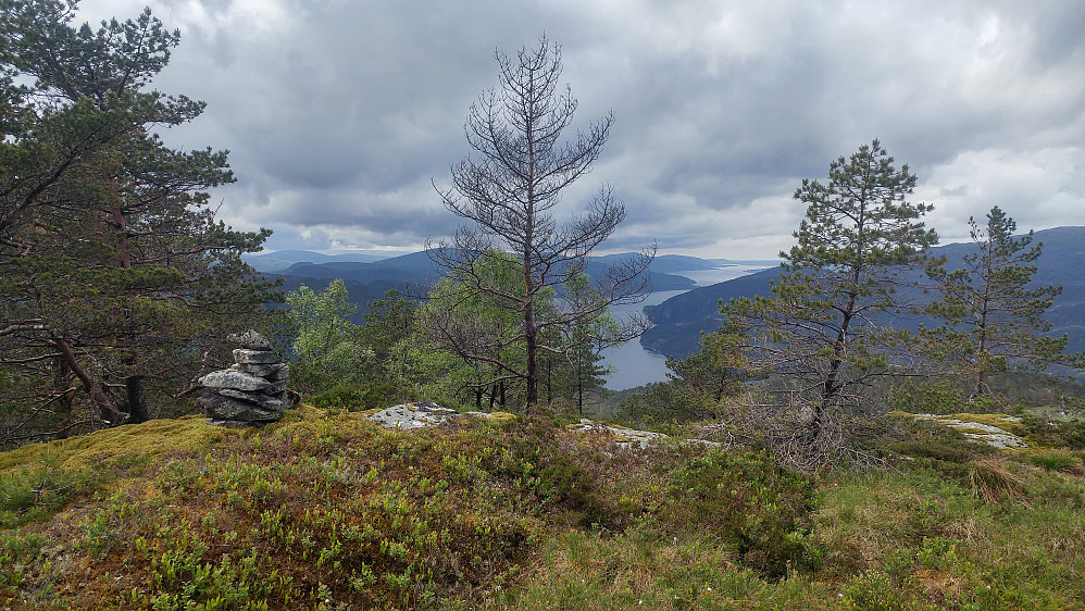 Toppen. Brukbar utsikt utover Osterfjorden