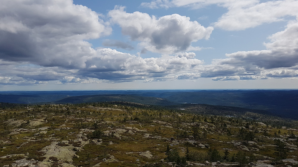 Vid utsikt. Her mot sørøst; Danmark bak horisonten.