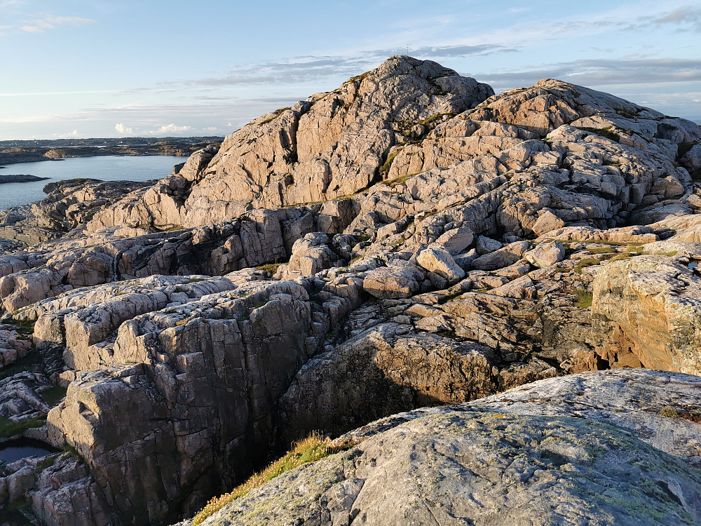 Skogsøytua 49moh sett fra Skogsnovi 36moh. Nordre Skogsholet nede til venstre. 