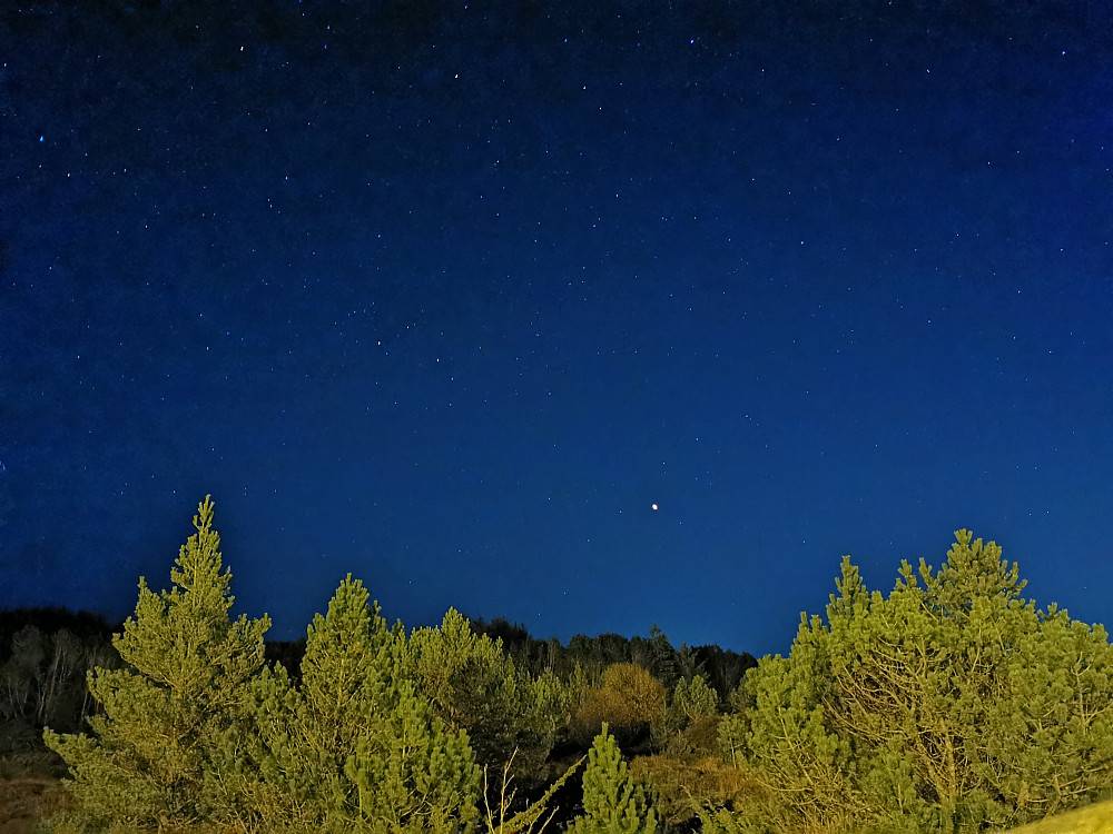 Mars på sitt mest lyssterke lavt på sørøsthimmelen