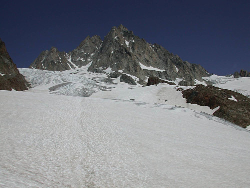 Aiguille du Tour sett fra Glacier du Tour i nordvest