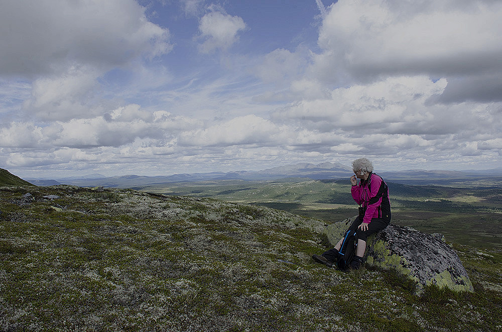 Liten stopp før toppen, Rendalssølene i bakgrunnen.