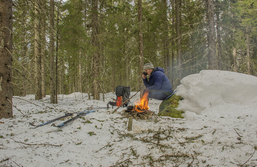 Kaffekoking på toppen av Djupdalsberget 497moh.