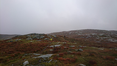 Våt dag i fjellet - snart fremme ved varden på Steinfjellet