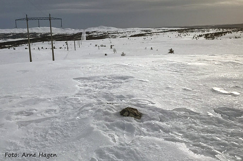 Listulfjellet. Kjedelig løype langs høgspenten.