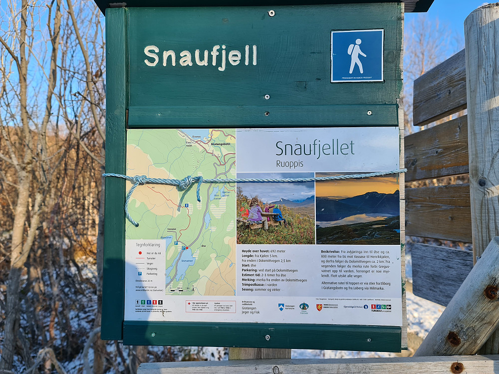 Snaufjell-skiltet ved starten