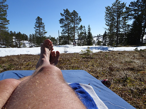 Det blei litt varmt etterhvert, på tide med skitur