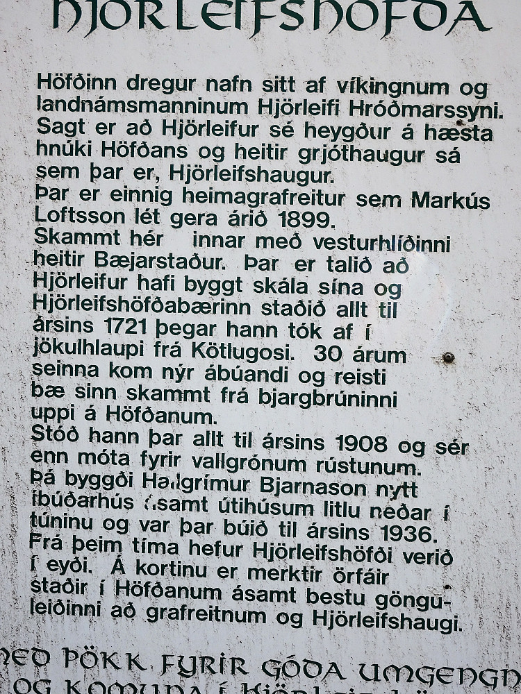 Om Hjørtleifshøvdi