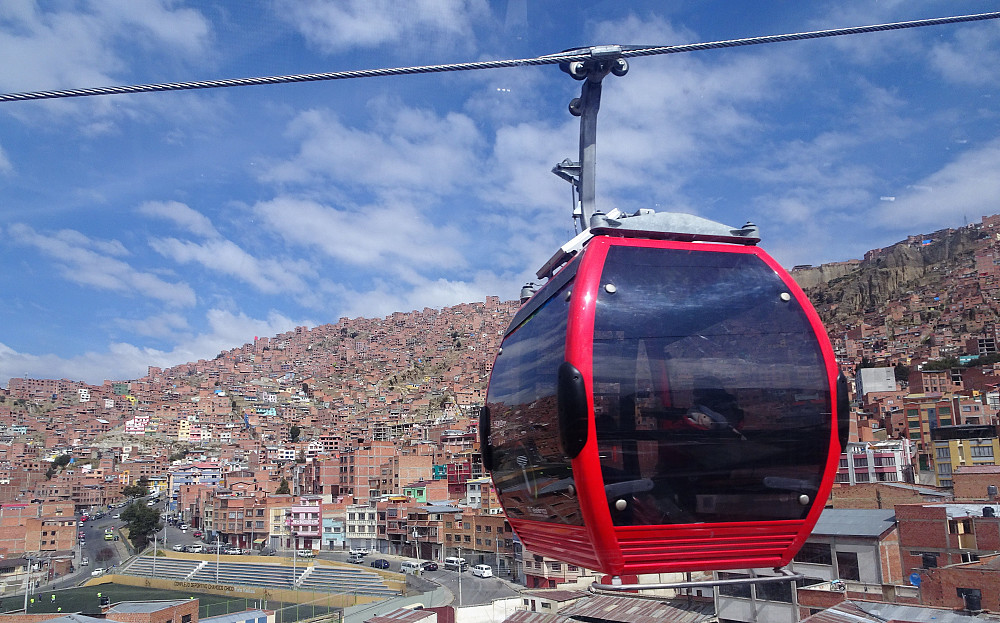 Vi tok en tur med taubanen til El Alto for å se byen skikkelig fra luften