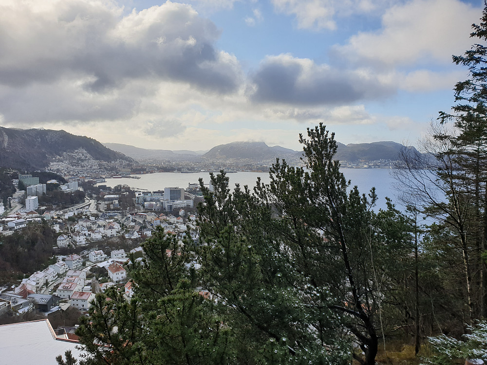 Fra utsiktspunktet Furekammen mot Bergen sentrum.