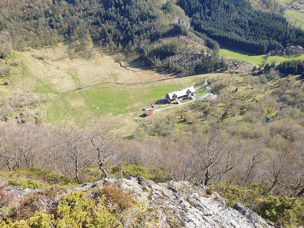 Bratt ned i Vinddalen fra stien over Stangelifjellet.
