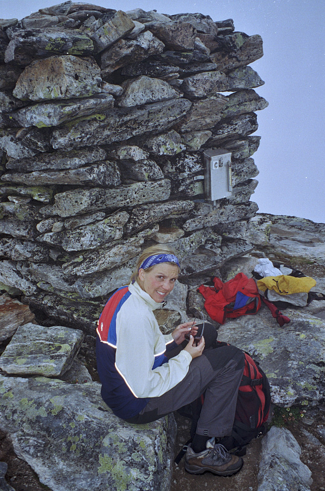 Toppen av Snota. Den fjerneste Moldepanoramatoppen, 101 km i luftlinje fra Varden.