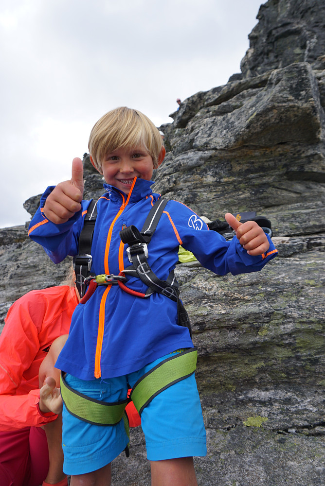 Lukas 5 år er nok en av de yngste som har besteget Stabben. Han skal bli bacehopper når han blir stor!