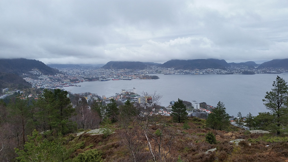 Utsikt fra Ørneberget mot Bergen sentrum
