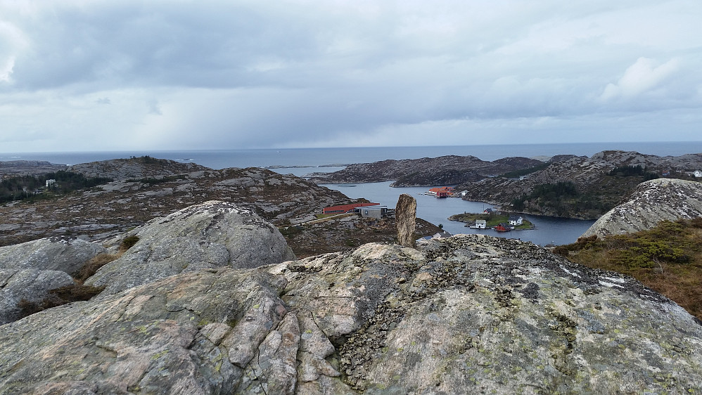 Toppen på Nipa. Satt opp en liten stein markering. Trig punkt ved siden av ligger litt lavere. 