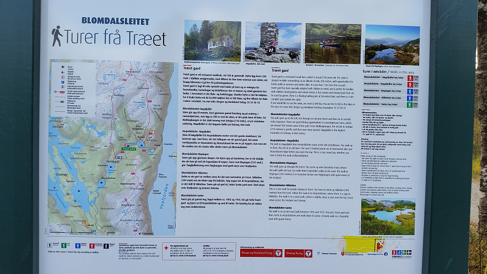 Info tavle ved parkeringsplassen