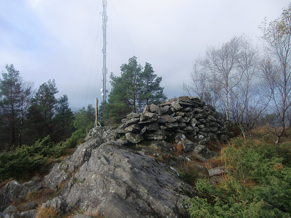 Toppen med varden og stor telemast. 