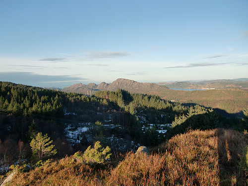 Utsikt fra Salbukletten mot Gaustadfjellet på Meland