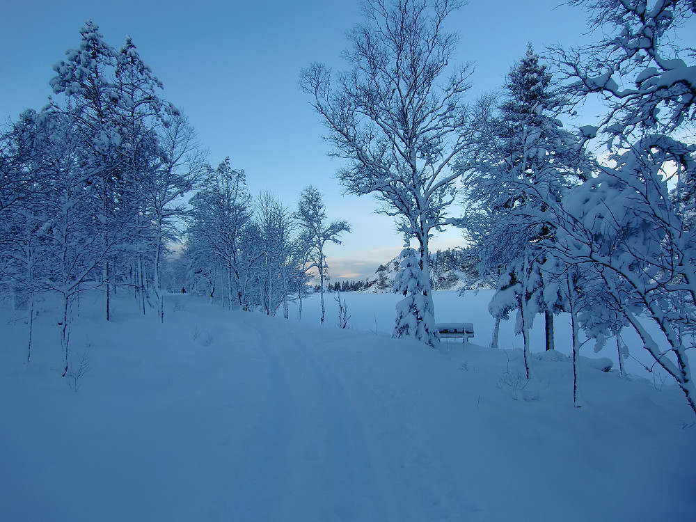 Blå-time. Solen har gått ned på Sandviksfjellet.