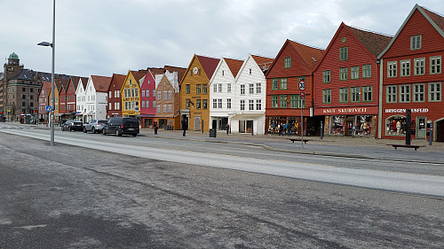 Ikke mye liv på Bryggen i dag