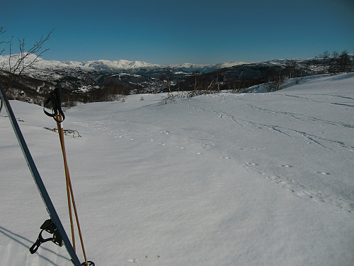 Her er vi på østsiden av Fagrafjellet med utsikt ned i Steinsdalen