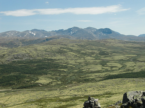 Utsikt mot Rondane fra Karihaugen