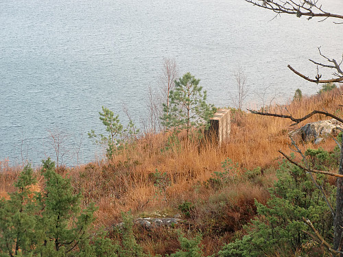 Et av fundamentene til høyspentmaster som skulle gå over fjorden