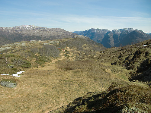 Øverst i Fagerdalen der det ligger en støl dreier stien 90 grader mot vest.