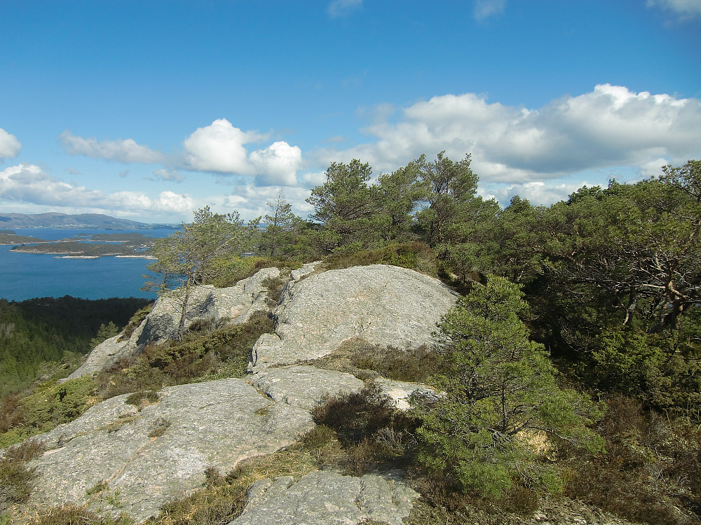 Høyeste punkt på Leirvågfjellet, bilde tatt fra stålfundamentet. 