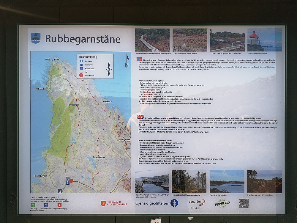 Infotavle til Rubbegarnståna