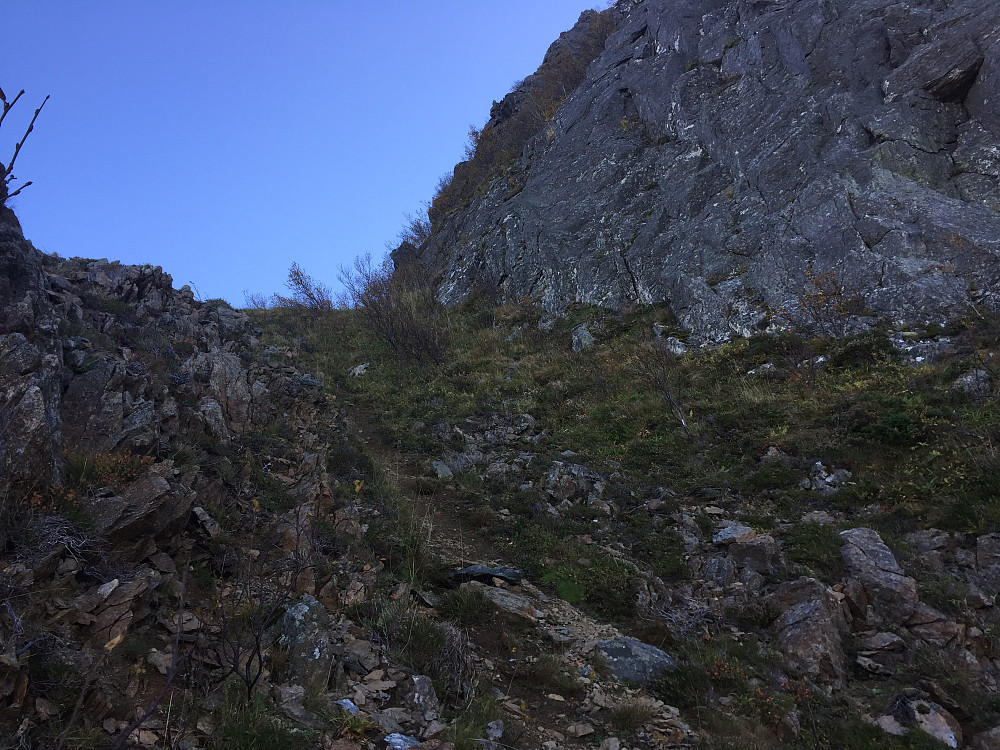Stien videre oppover renna